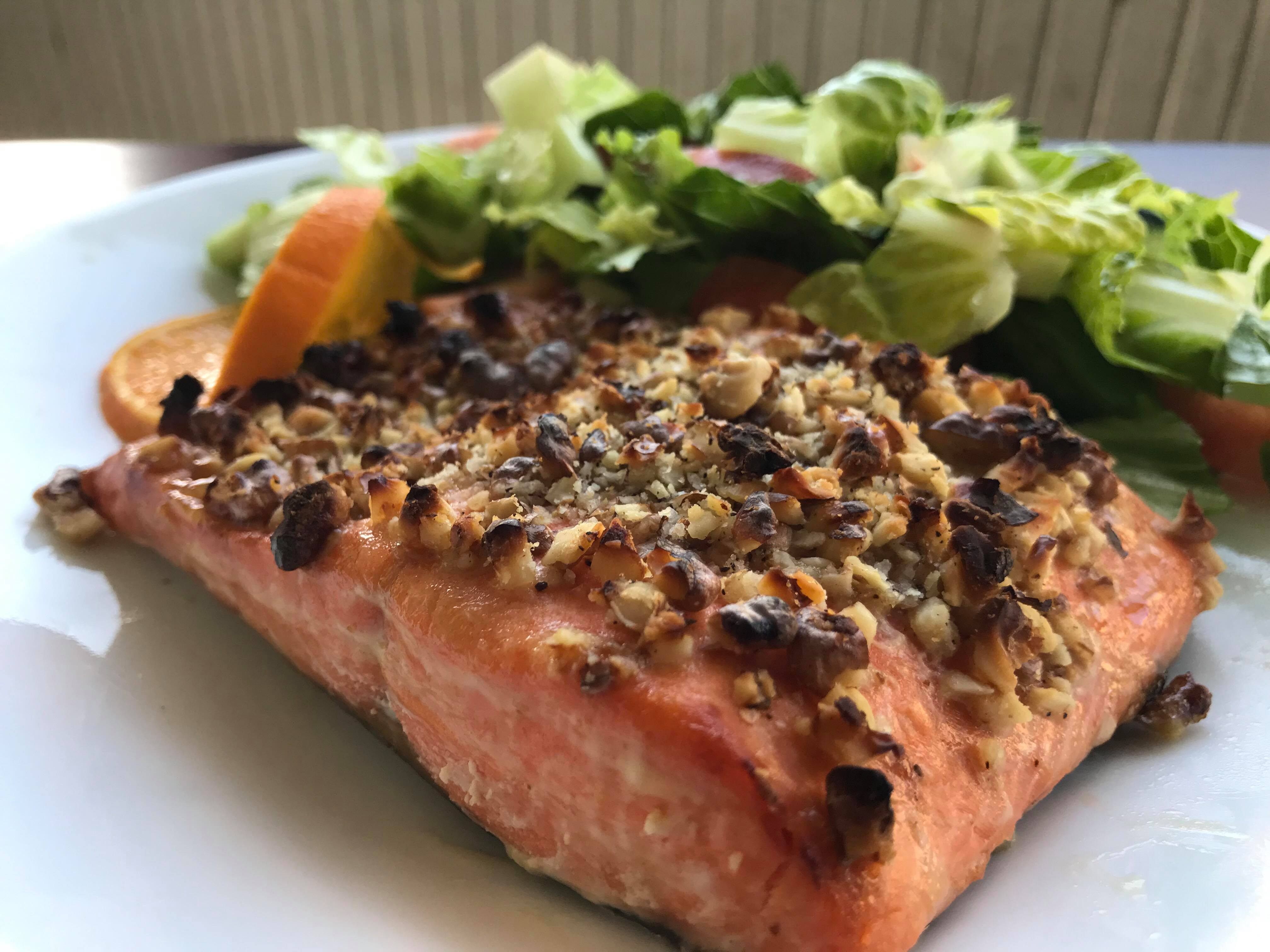 Walnut Crusted Honey Mustard Salmon